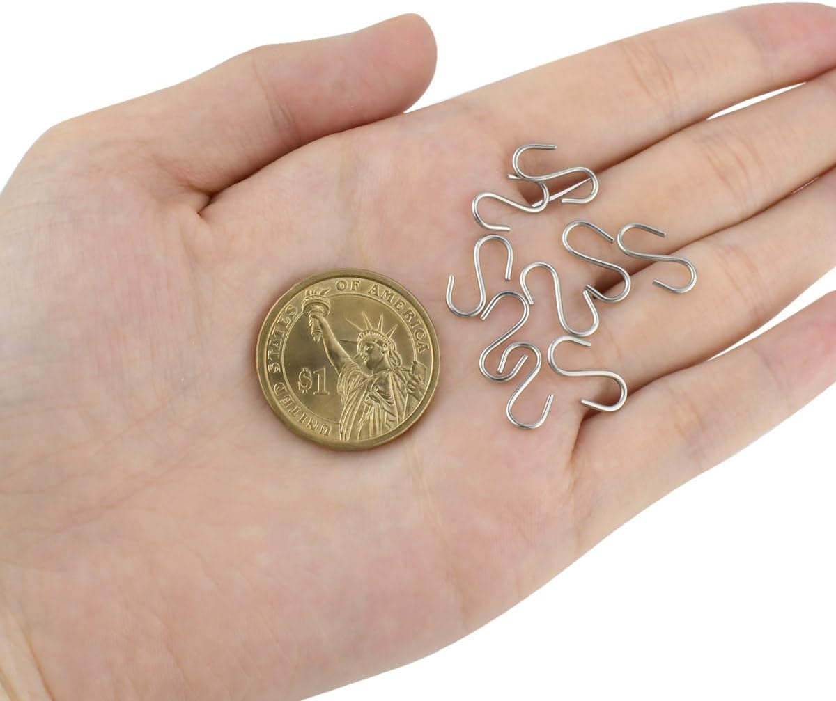 100 Mini S Hooks - Metal Shaped Hangers for Crafts, Jewelry & DIY Key Chains — image 3