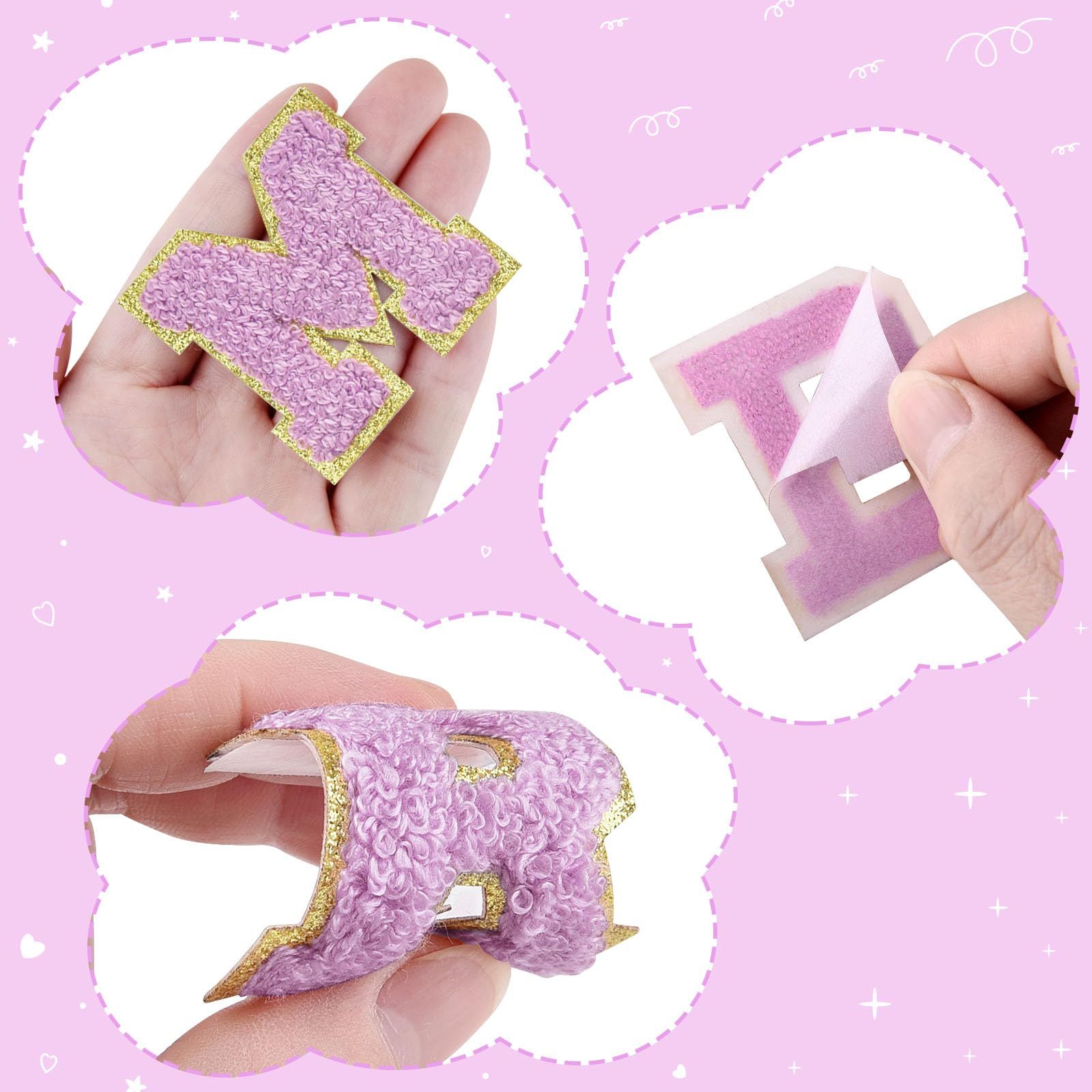26Pcs Self Adhesive Chenille Letter Patches A-Z, Chenille Letters for Clothing, Fabric, Shoes, Bags (Purple) — image 3
