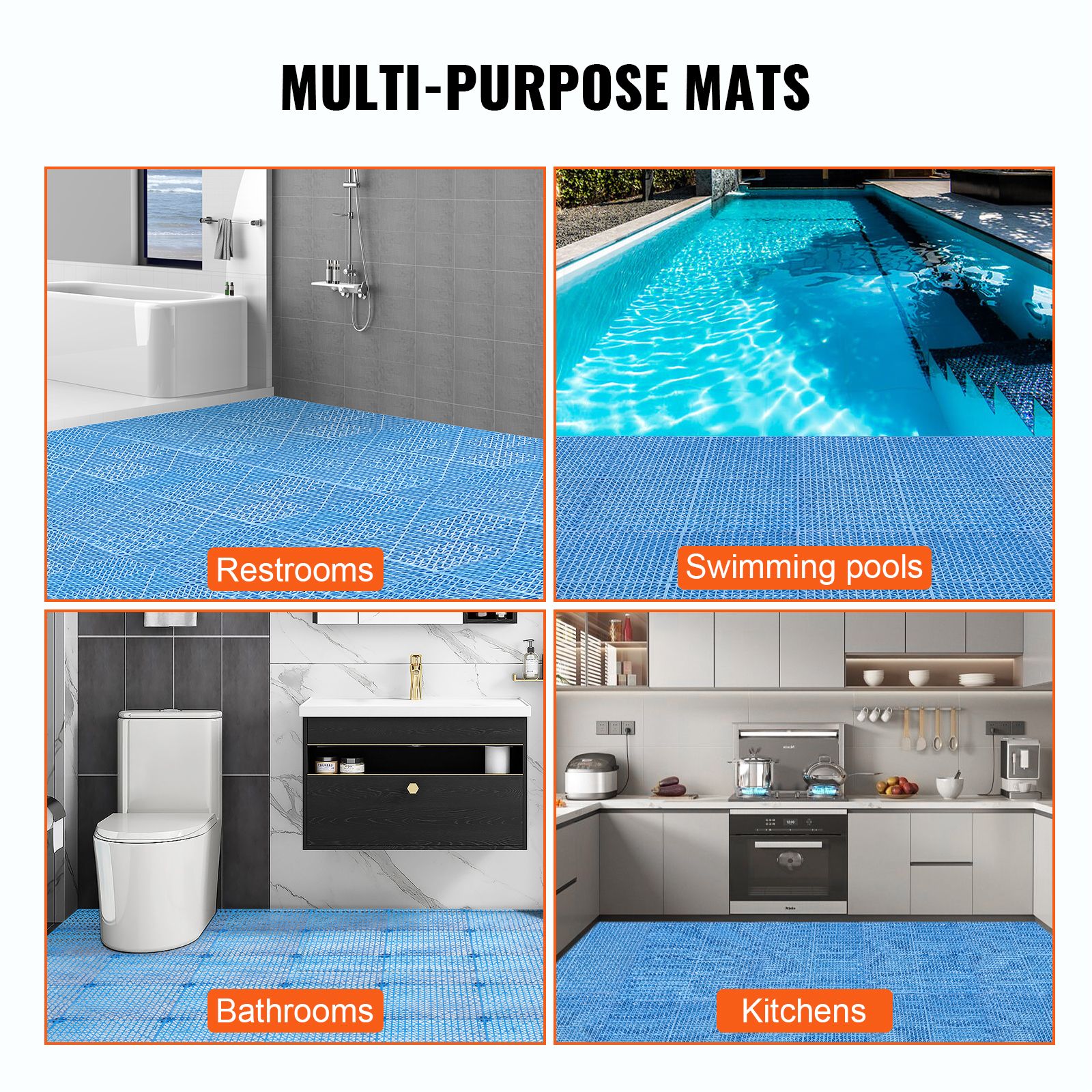 Modular Interlocking Cushion, 55 Pack 30 x 30 cm Splicing Drainage Mats, Soft PVC Interlocking Drainage Floor Tiles, Non-Slip Drainage Holes for Restroom โ image 6