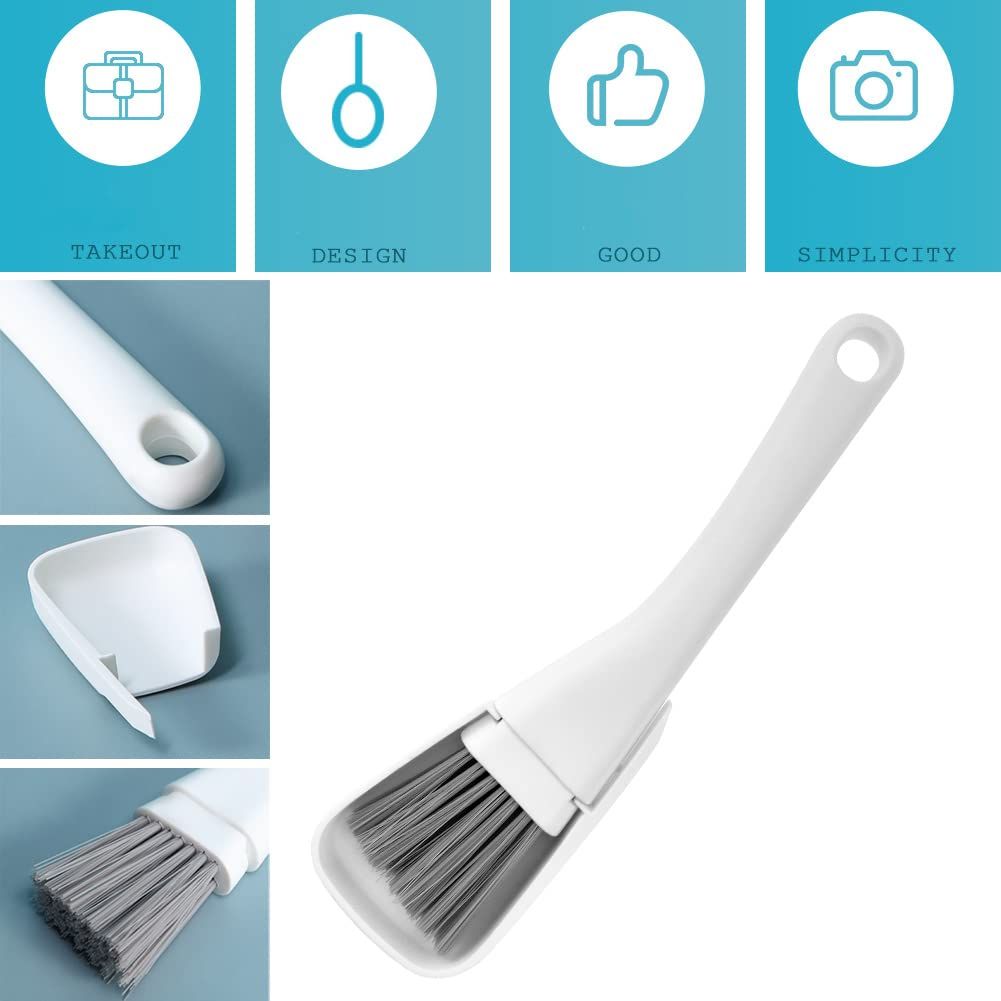 2 Pack Mini Brush and Dustpan Set Conveniently Dust Clean Portable Multi-Functional Cleaning Tools for Key Board Table(Black&Gray) โ image 3