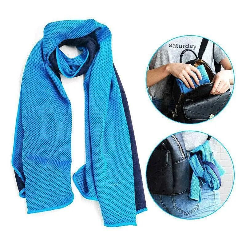 Cooling Towel for Sport Gym Cycling Golf Outdoor Use – Double Layer Ice Fabric - Orange — image 5