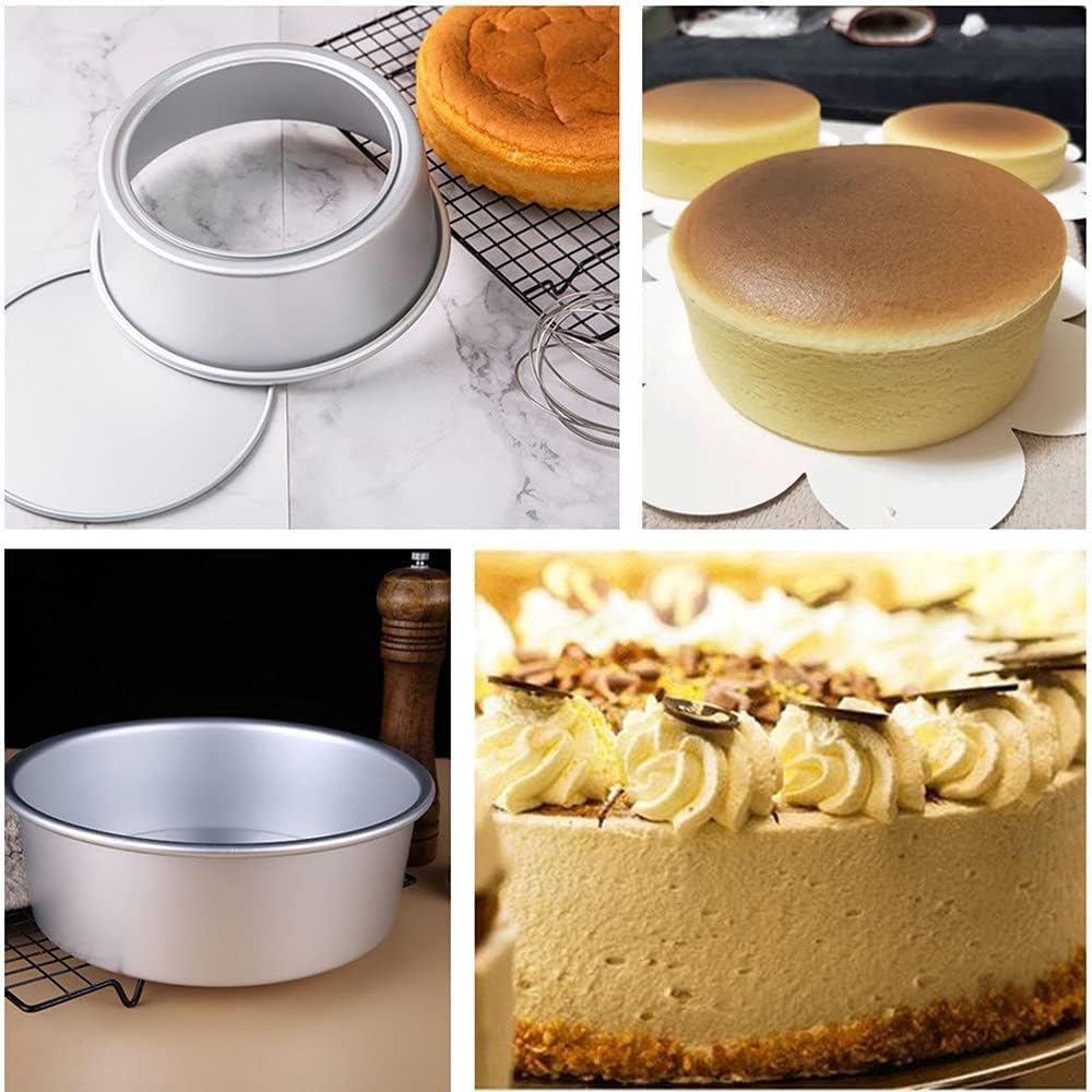 2-Pack 6-Inch Cake Pans Non-Stick Deep Aluminium Round Cake Pans with Removable Bottom for Baking - Weddings - Birthdays - Christmas Celebrations — image 5