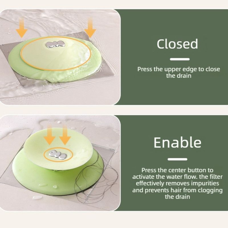 UFO-Style Press-Type Floor Drain Odor-Proof Cover with Silicone Sewer Anti-Odor Filter Stopper—White — image 4