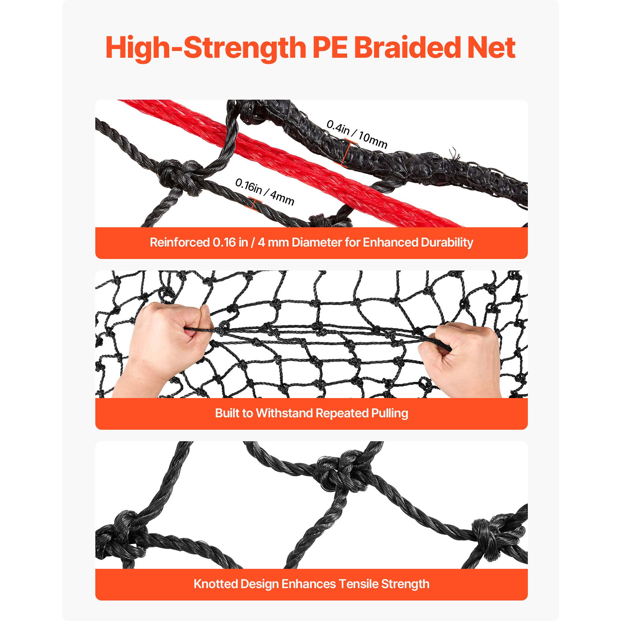 Round Bale Hay Net, 1.5 × 1.5 m, 44.45 × 44.45 mm Holes, PE Material, Reinforced Knotted Design, with Zip Ties, Needle Shuttle, and Repair Twine, Slow Feeder — image 3