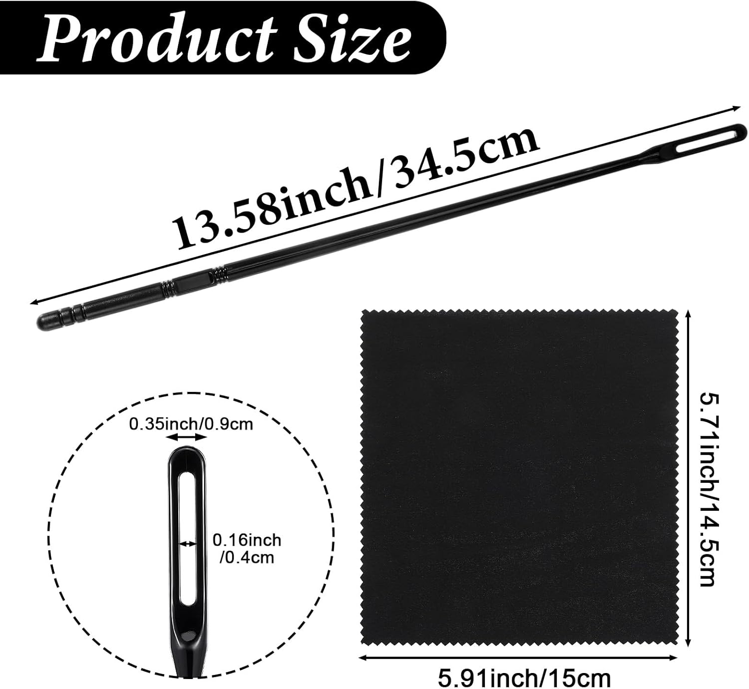 6Pcs Flute Cleaning Kit, 3Pcs Flute Cleaning Rod with 3Pcs Cleaner Polishing Cloth, Flutes Cleaner Swabs Stick Tools for Flutes Maintenance
