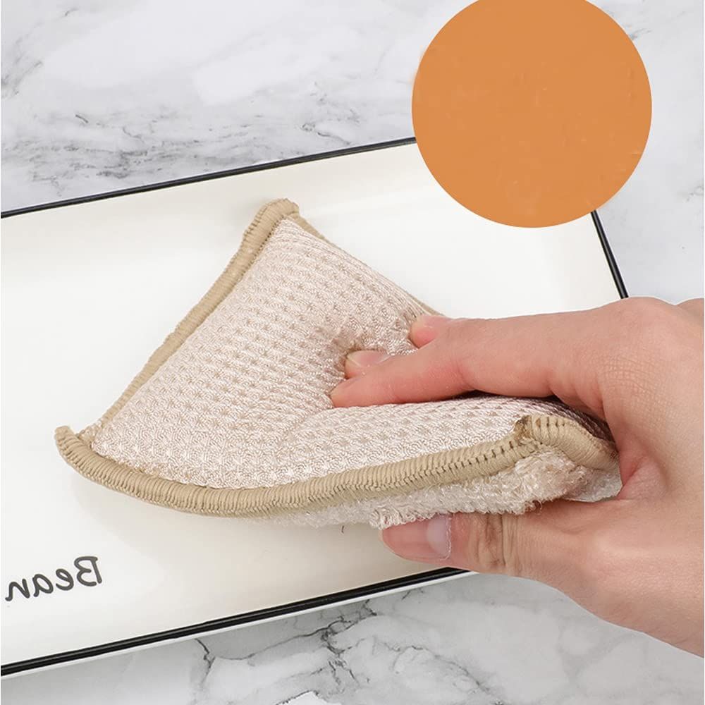 6PCS Bamboo Fiber Sponge Wipe Non-Stick Oil Magic Wipe Scouring Pad Kitchen Dishwashing Brush Pot Cleaning โ image 4