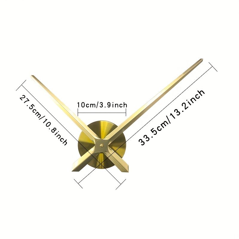 1pc Silent Metal Wall Clock Movement Kit, Clock Dial and Pointer Set, Universal Quartz Mechanism for Home Office Decor, Golden