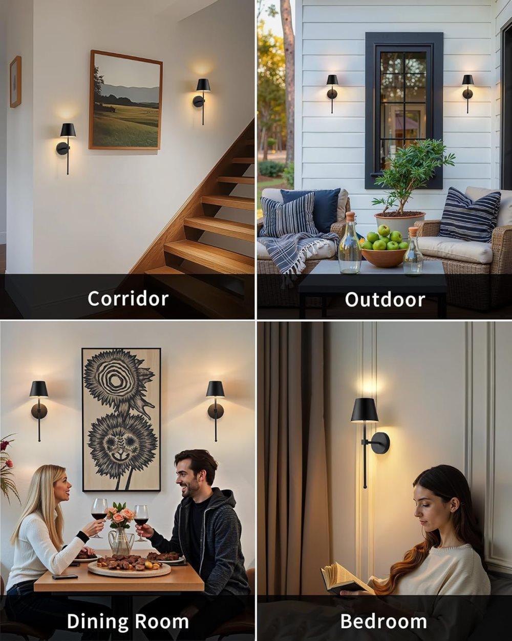 Wireless Wall Lamps 2-pack, LED Lamps with Rechargeable Battery, Stepless Dimmable with Remote Control โ image 6