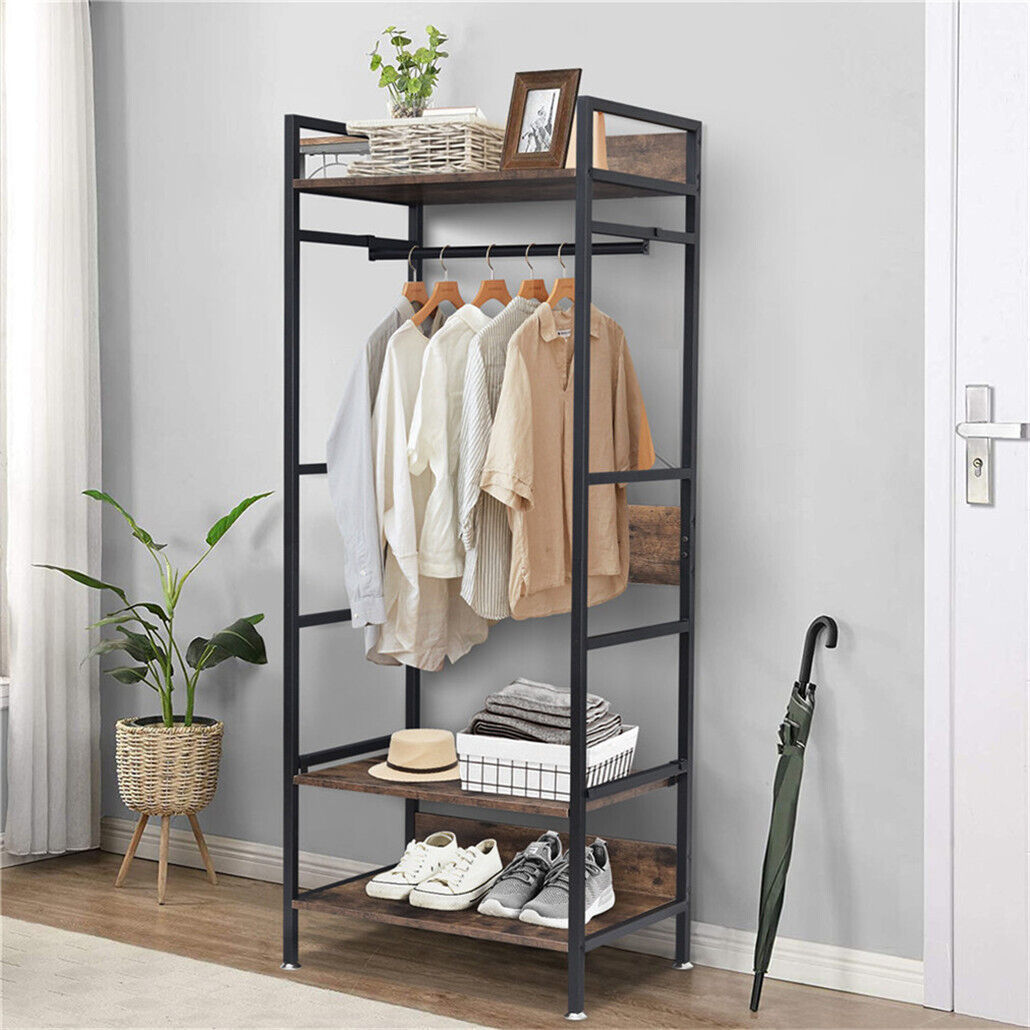 Metal Garment Rack Coat Stand MDF & Iron Organizer — image 6
