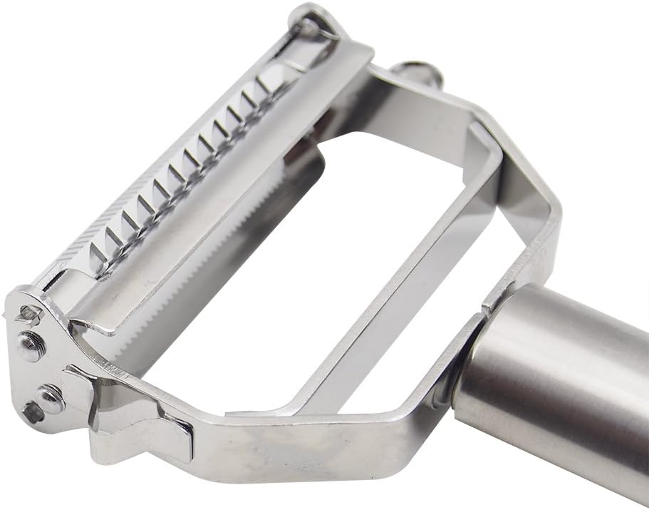 DenSan KG1009 Stainless Steel Julienne Peeler & Vegetable Peeler Multifunction Double-sided Blade Vegetable Cutter and Fruit Slicer Dual Blade(Silver) — image 3