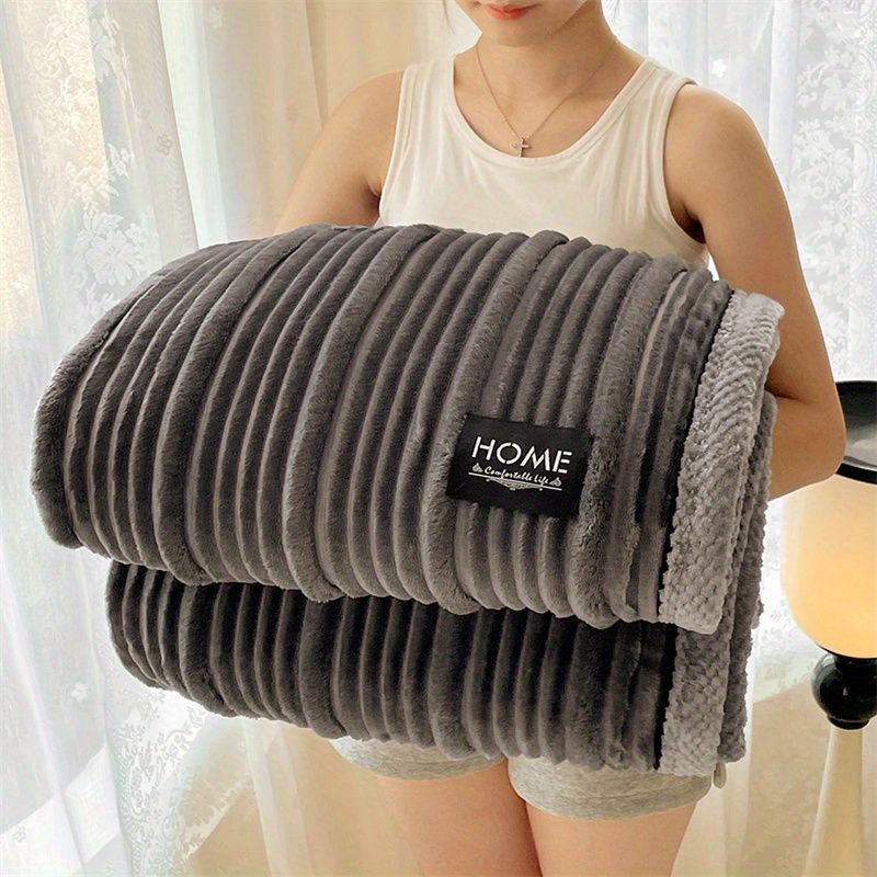 A-Class Rabbit Fur Blanket Soft Blanket Home Decor Blanket Comfortable Blanket - Beige - Size S 150-200cm — image 5