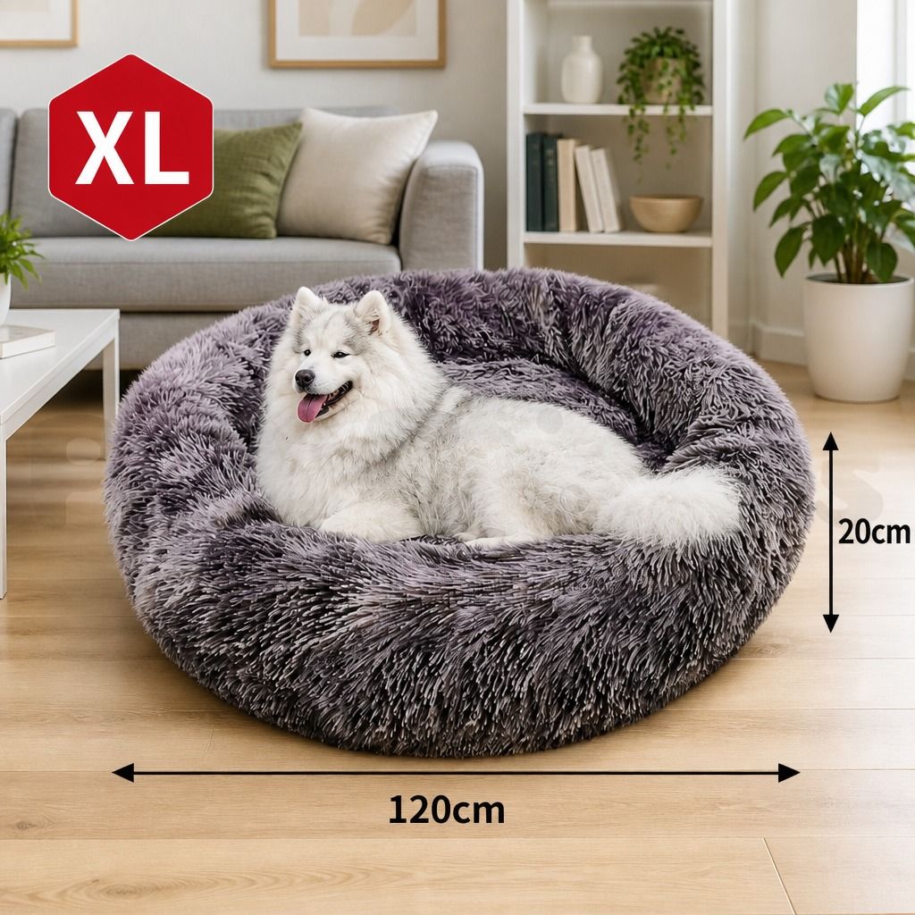 Pet Dog Cat Calming Bed Warm Soft Plush Sleeping Kennel Removable Washable 120cm — image 3