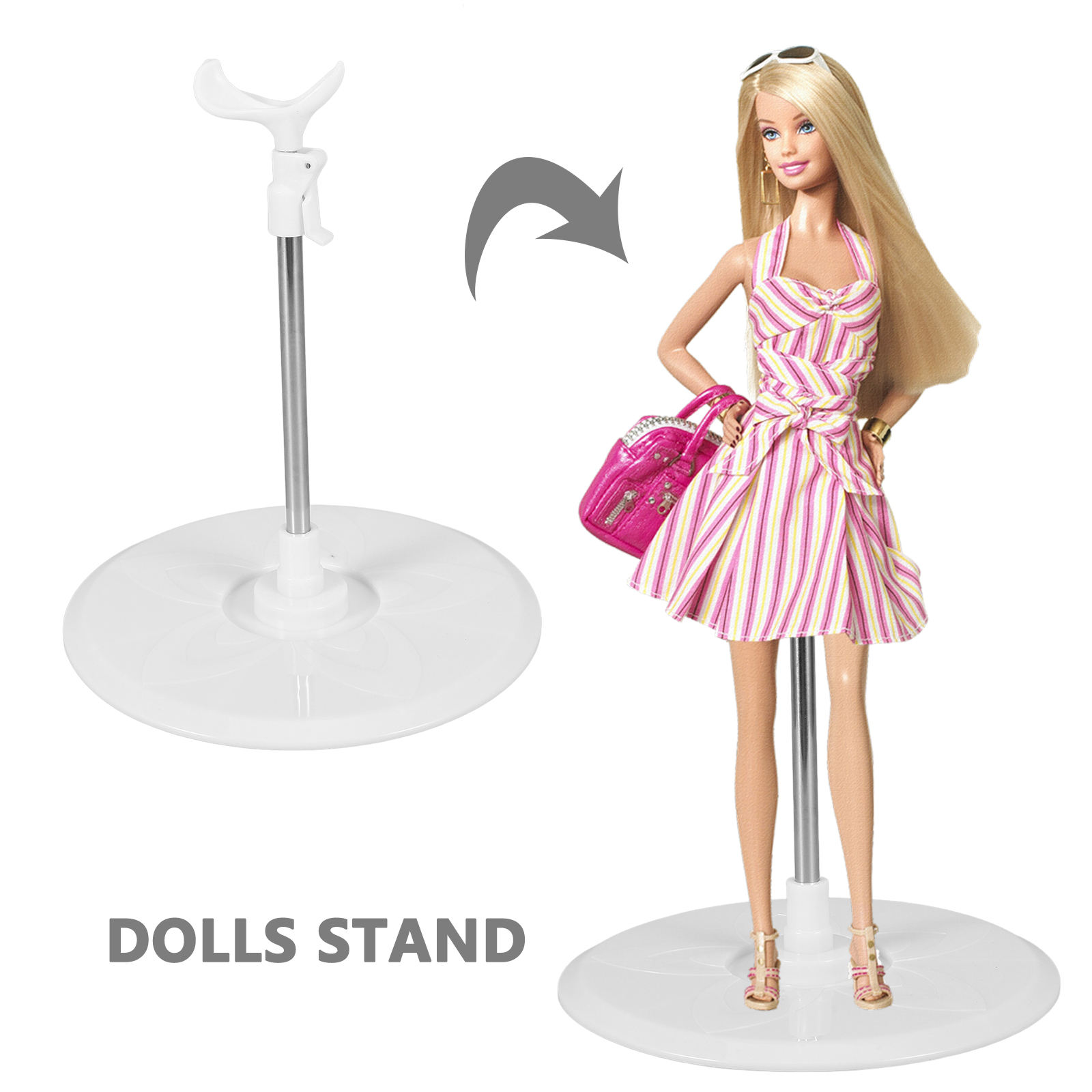 Adjustable Metal Doll Display Stand Holder for Desktop, Organizer for Collectible Dolls and Figures — image 6