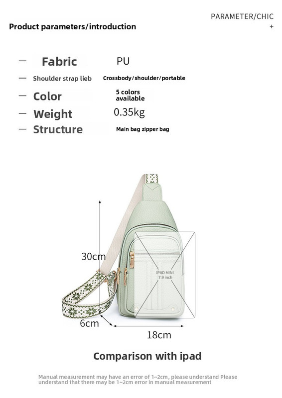 Women's Soft PU Leather Sling Bag Crossbody Chest Purse with Adjustable Boho Strap - Lightweight Multi-Pocket Shoulder Daypack for Travel & Daily Use โ image 4