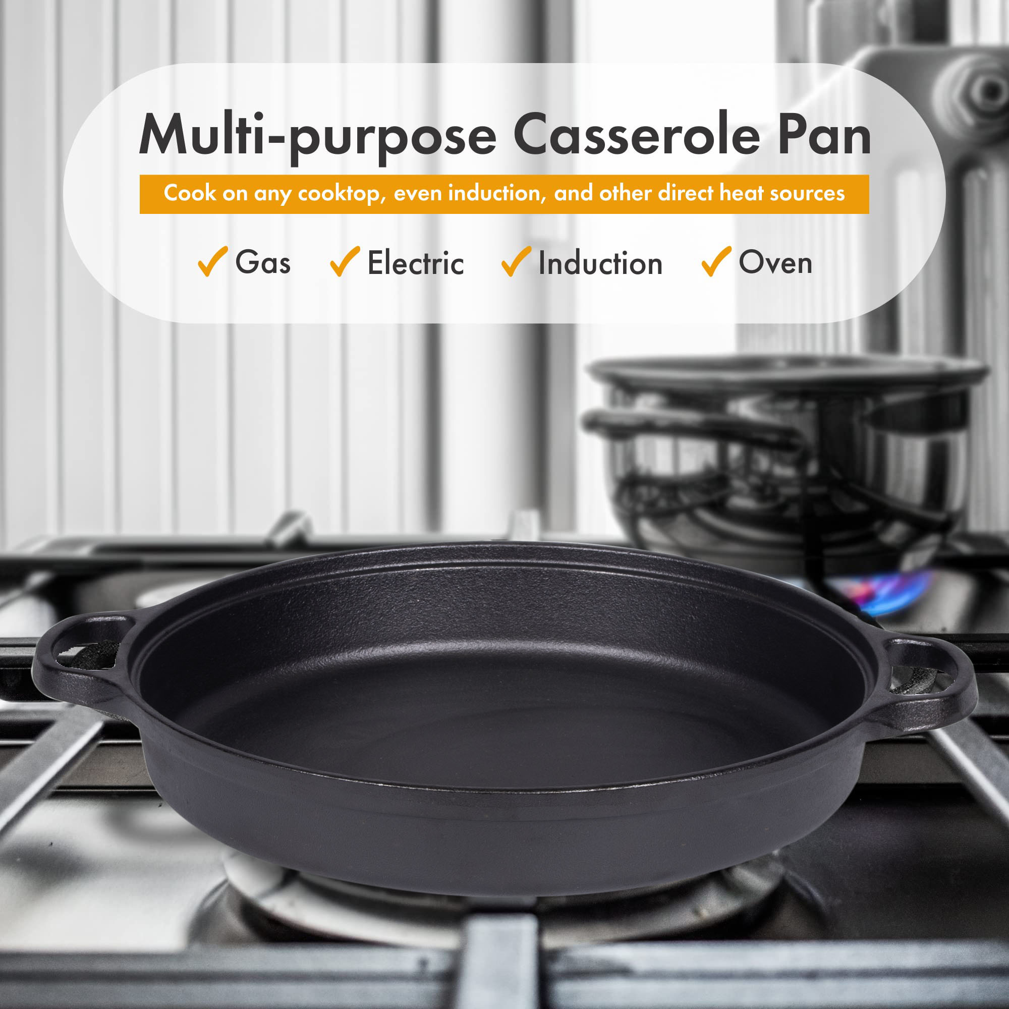 30cm Cast Iron Dutch Oven With Handles Lid Cast Iron Skillet Braising Pan For Casserole Dish Crock Pot Stewpan โ image 4