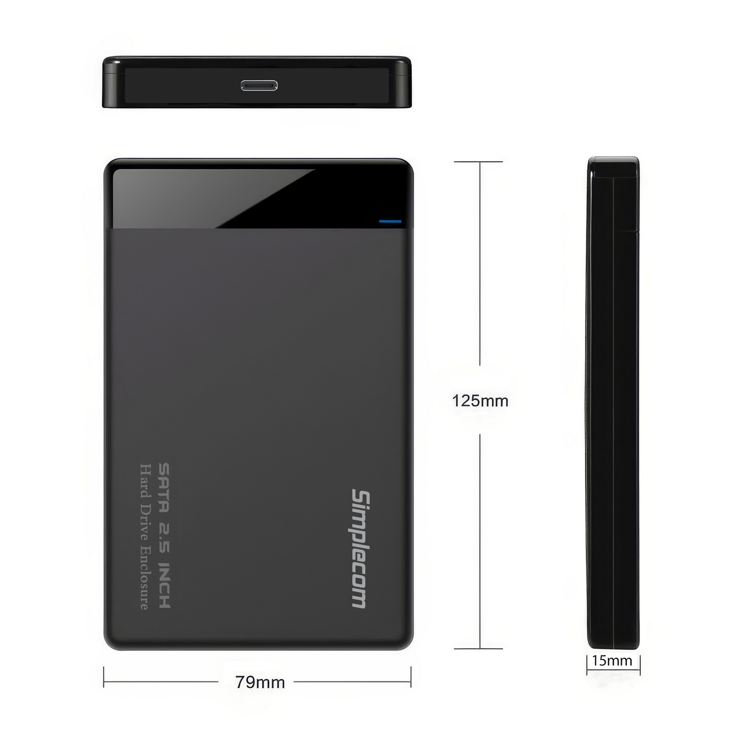 Simplecom SE109 Tool-free 2.5" SATA HDD SSD to USB-C Enclosure USB 3.2 Gen 1 โ image 3
