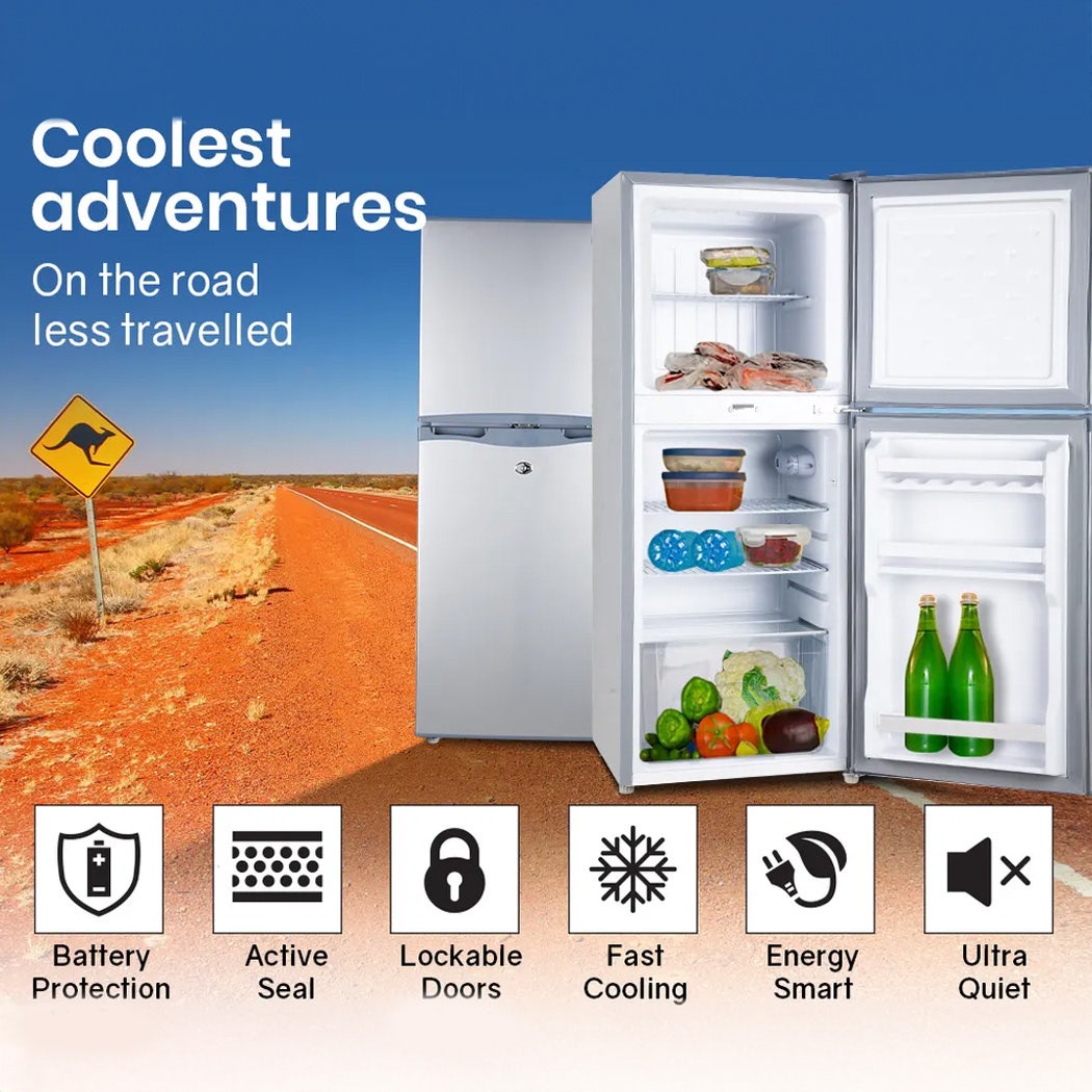 GECKO 125L Portable Upright Fridge, 12V/24V for Motorhome, Caravan, Silver — image 3