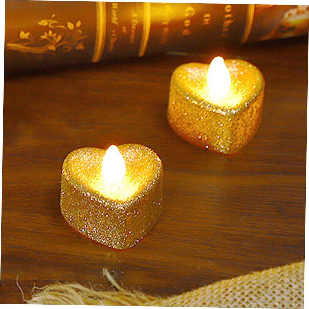 24pcs Love Candle Light Rose Gold Candles Heart Flameless Tealights Electric Candles Battery Tea Lights Candles Heart โ image 5