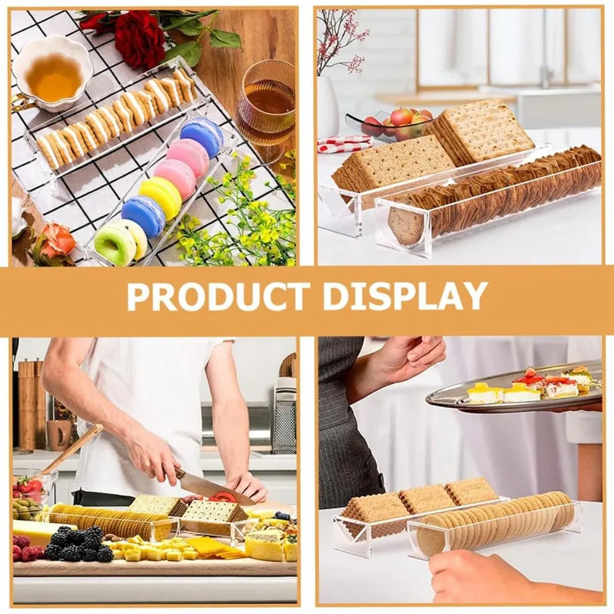 1PC Transparent Rectangular Biscuit Display Rack Food Dessert Wedding Cake Stand β image 4