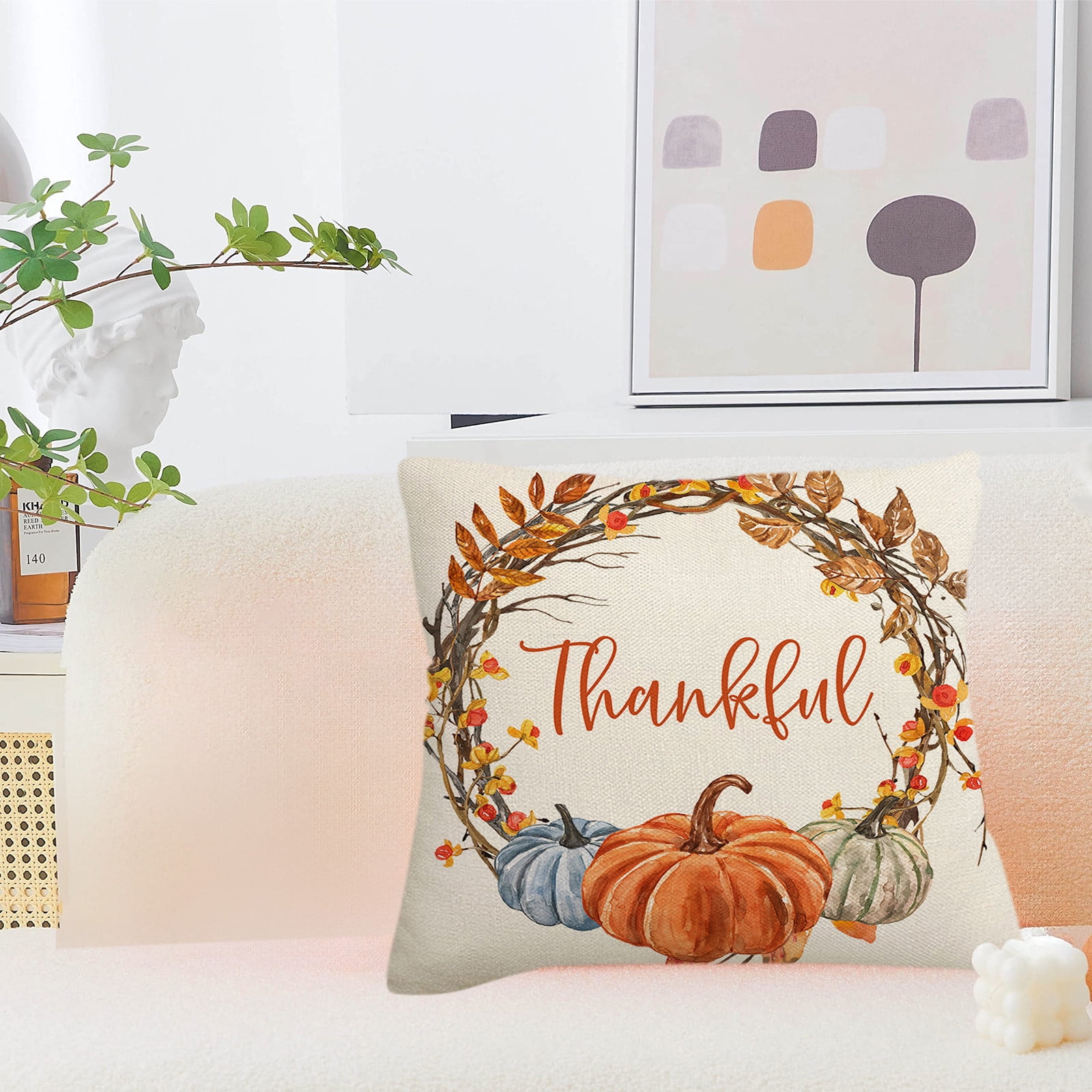 Fall Pillow Covers 18 x 18 inch Pumpkin Maple leaves Throw Pillow Covers Outdoor Autumn Thanksgiving Harvest Farmhouse Pillowcase Cushion Case for Home Sofa — image 6