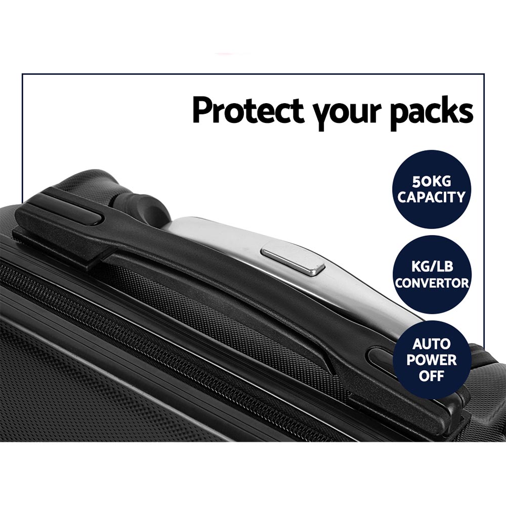 Wanderlite 3Set 20-24-28 Inch Luggage with TSA Lock Spinner Travel Suitcase Carry On Hard Shell Luggage Case Black โ image 6