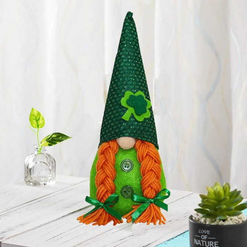 2pcs Dwarf Decoration, Fairy Swedish Dwarf Decoration Green Irish Fairy Dwarf Doll Elf Home Decoration Festival Ornament — image 2