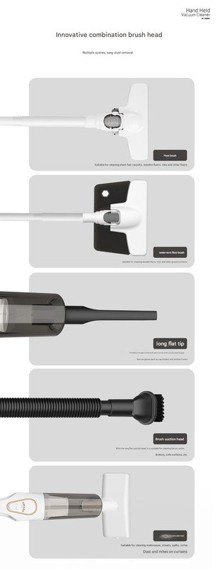 Cordless 2-in-1 Handheld & Stick Vacuum Cleaner with Detachable Water Tank & Dust Mite Remover(white) — image 5