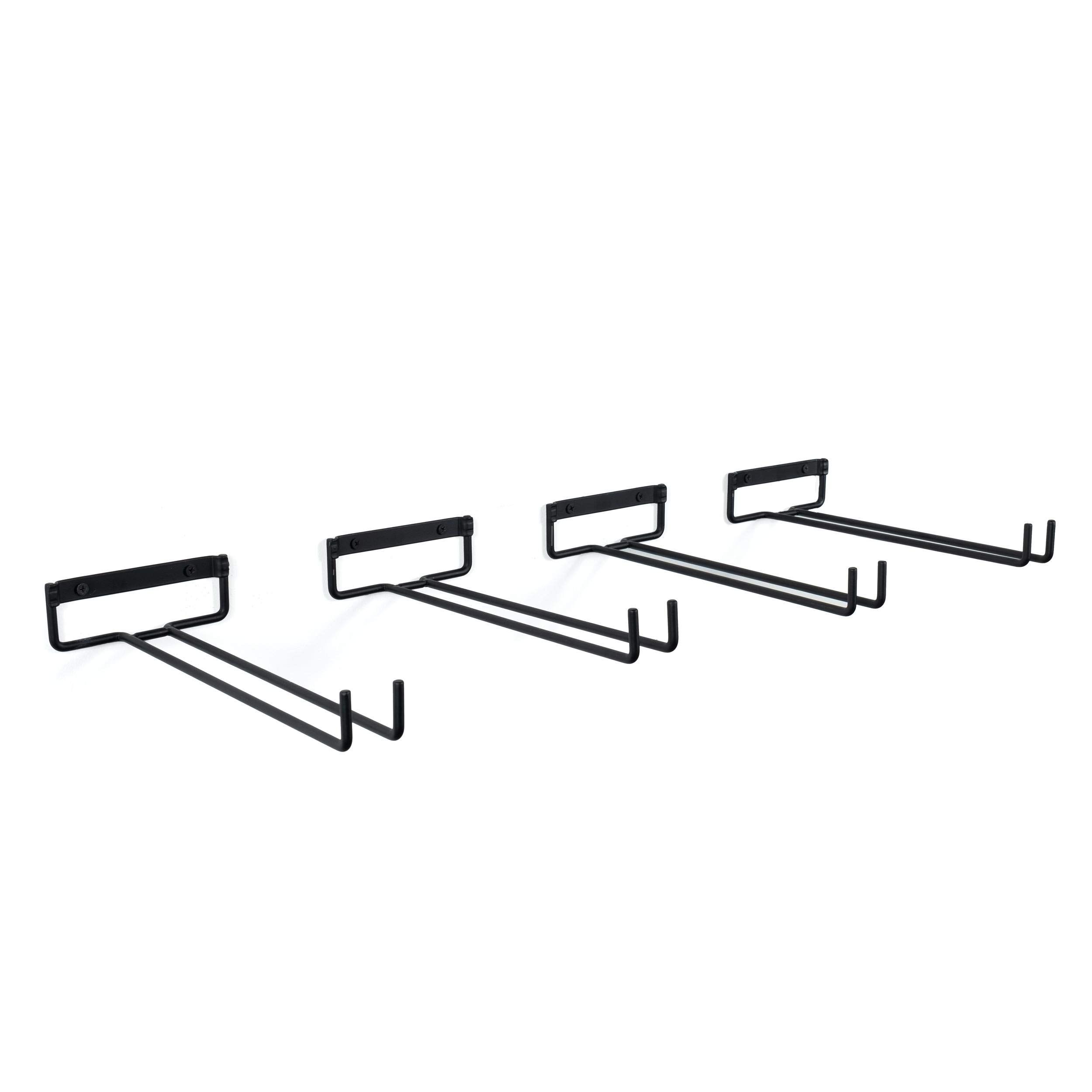 11.8 Inch Wine Glass Rack, Wine Glass Rack Under Cabinet Stainless Steel Stemware Rack - Hanging Stemware Holder (4 Pack) — image 4