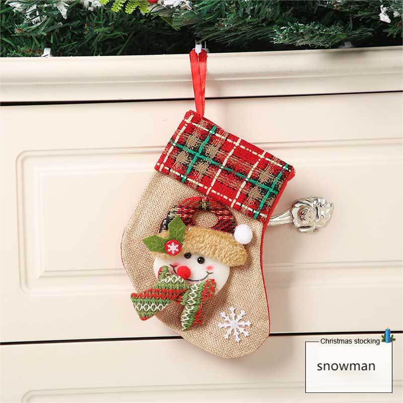 3pcs,Christmas Stocking Classic Large/Small Stockings Santa, Reindeer Xmas Character for Family Holiday Christmas Party Decorations — image 3