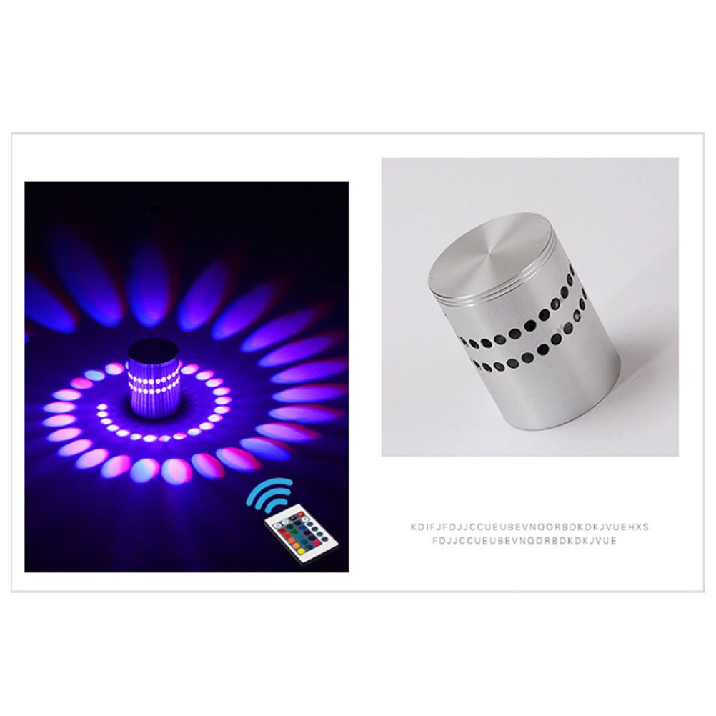 3W RGB LED Wall Light Lamp Spiral Hole Luminous Lighting Sconce with Controller for KTV Bar Restaurant Decor โ image 3