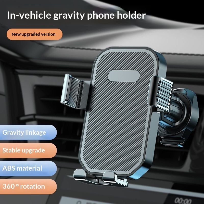 Firm-hold Air Vent Car Phone Holder,Rotatable Universal Phone Mount with Adjustable Wide Hook,Anti-vibration,Single-press Release,Heat-resistant — image 2