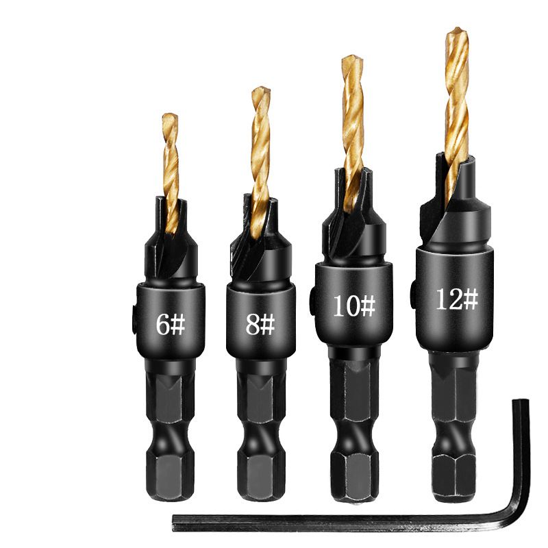 Hex Shank Countersink Drill Bit Power Tools Accessories for Plastic Metal Woodworking Tool by Power Drill 5Pcs/Set #5#6#8#10#12 â image 2