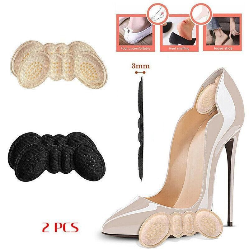 1Pair Thin Heel Insole Heel Protectors Heel Pads Shoe Liner Shoe Inserts Heel Grip - Apricot — image 2