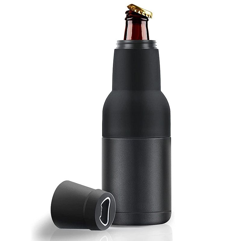 Beer Holder Vacuum Insulated Double Walled Stainless Steel Beer Can and Bottle Cooler with Beer Opener Eco Friendly Free (black) — image 2