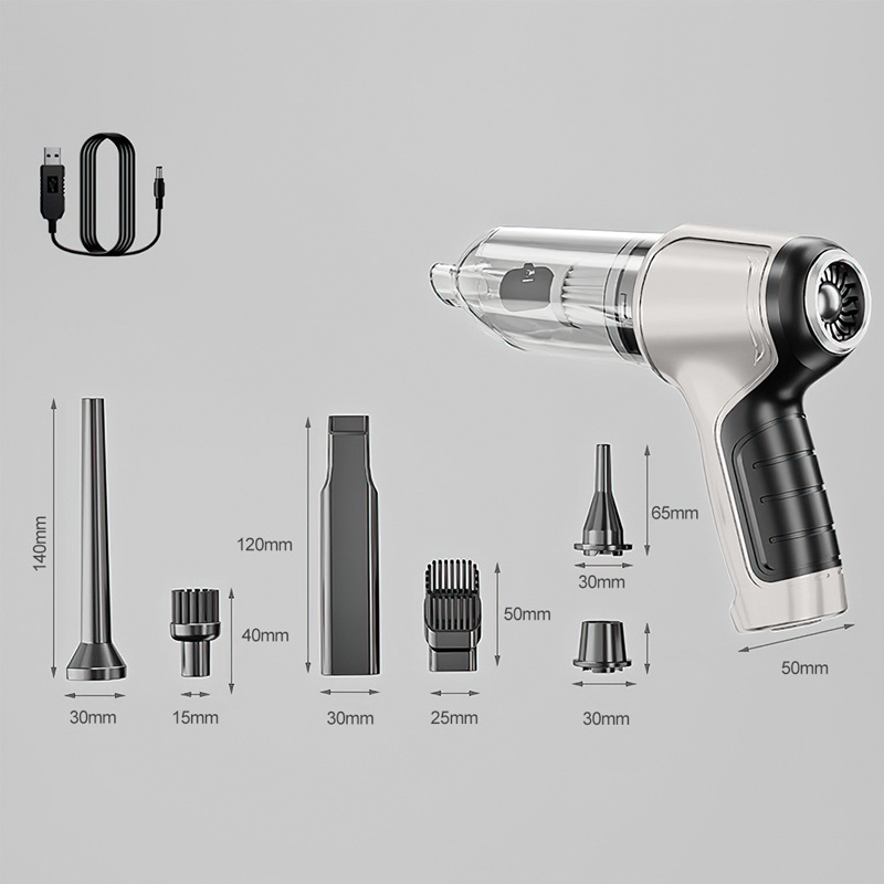 Silver-gray Multi-Functional Cordless Handheld Vacuum Cleaner - Powerful Blower & Inflator for Car and Home โ image 2