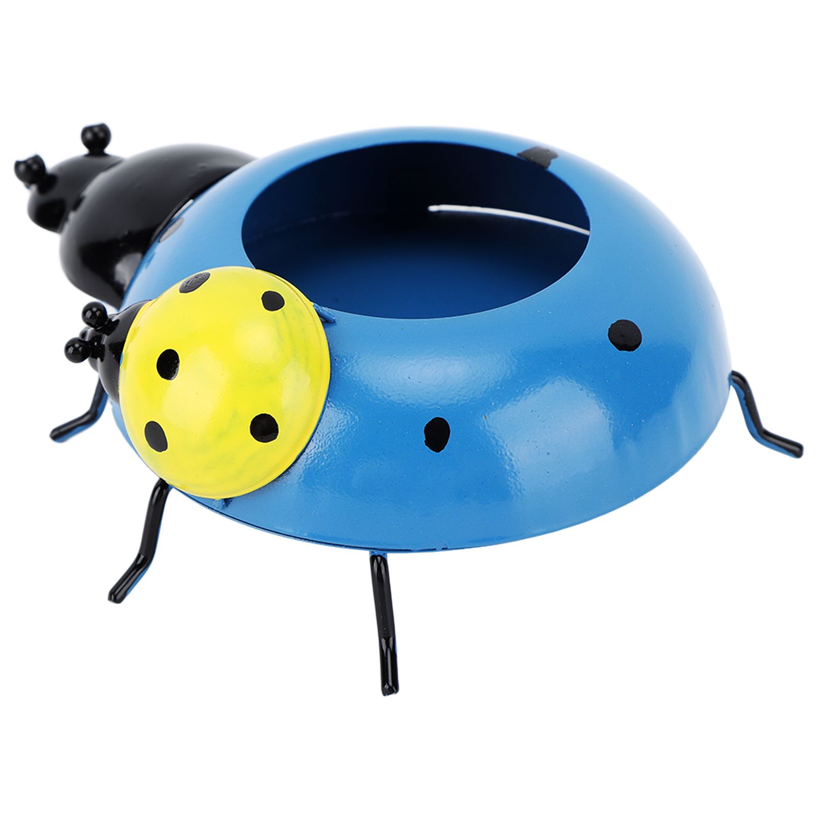5.4cm Diameter Flower Pot Decor Ladybug Shaped Smoothing Surfaces Iron Planter Pot for Garden Blue — image 6