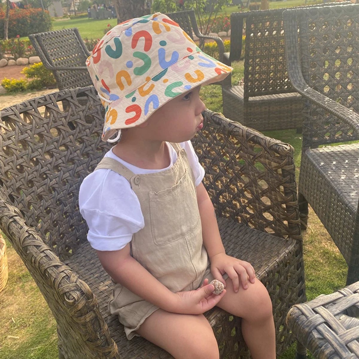 Baby Hat - Reversible Summer Hat - Summer Hat with Embroidered Letters - Size 48 โ image 6
