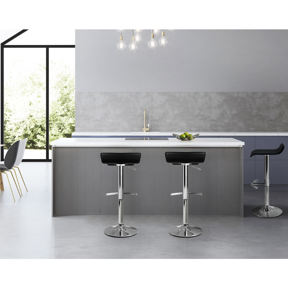 Artiss 2x Bar Stools Adjustable Gas Lift Chairs Black — image 6