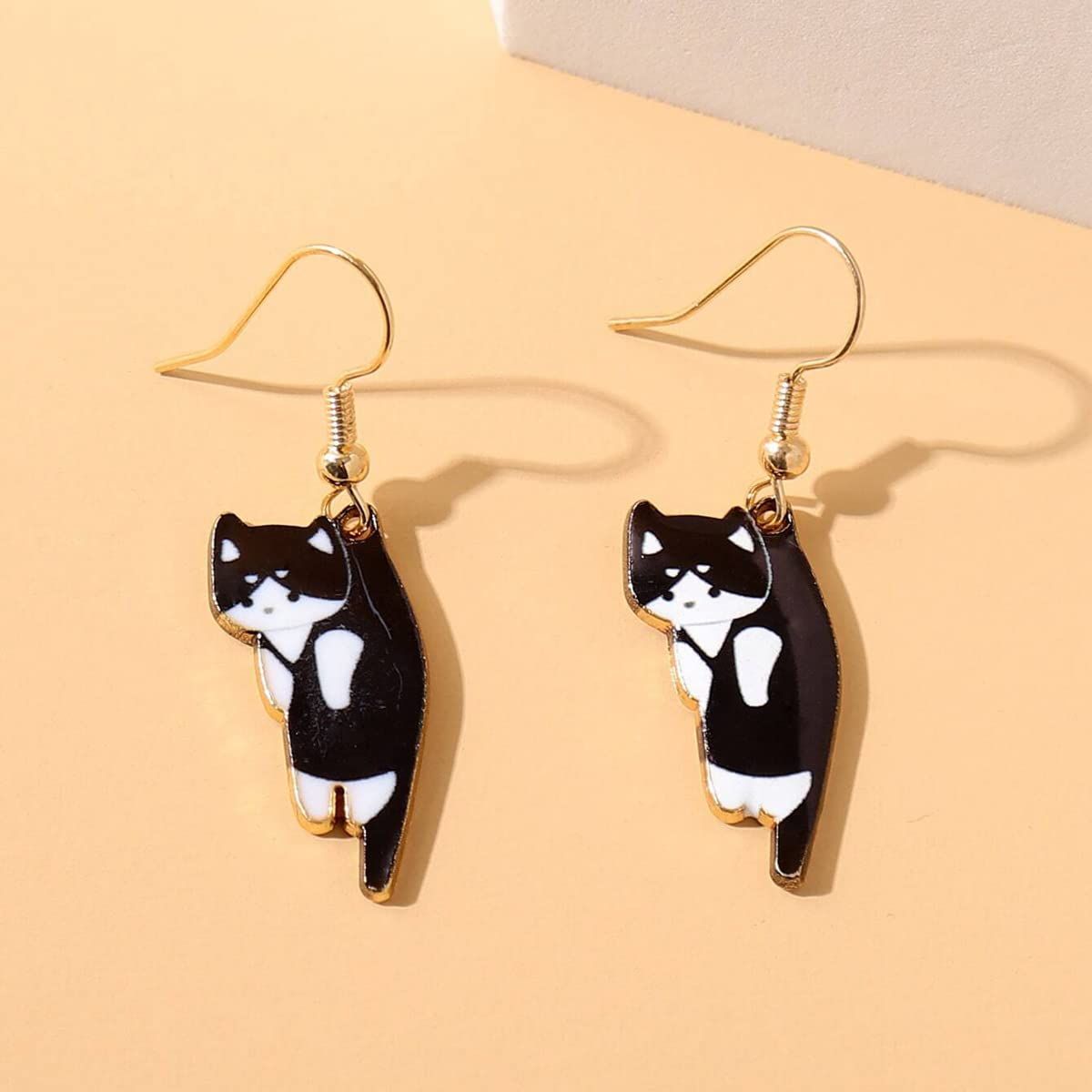 Pairs Cute Cat Dangle Earrings Funny Cartoon Kitten Aesthetic Earrings Birthday Gifts for Animals Cat Lover — image 2