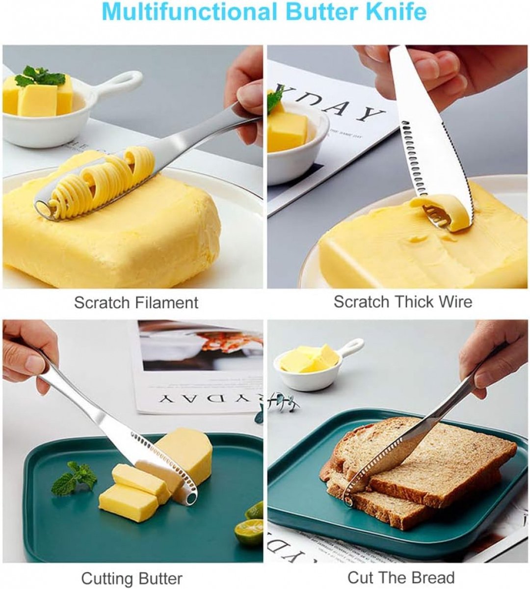Butter Knives - 2 Pieces - Butter Knife - Spreading Knives - Small Spreading Knives - Tapas Knives - Dessert Knives - Stainless Steel - Butter - Knife — image 2