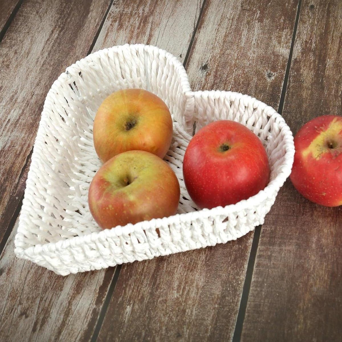 Woven Storage Basket Heart Shaped Bread Basket for Serving and Organizing Items — image 5