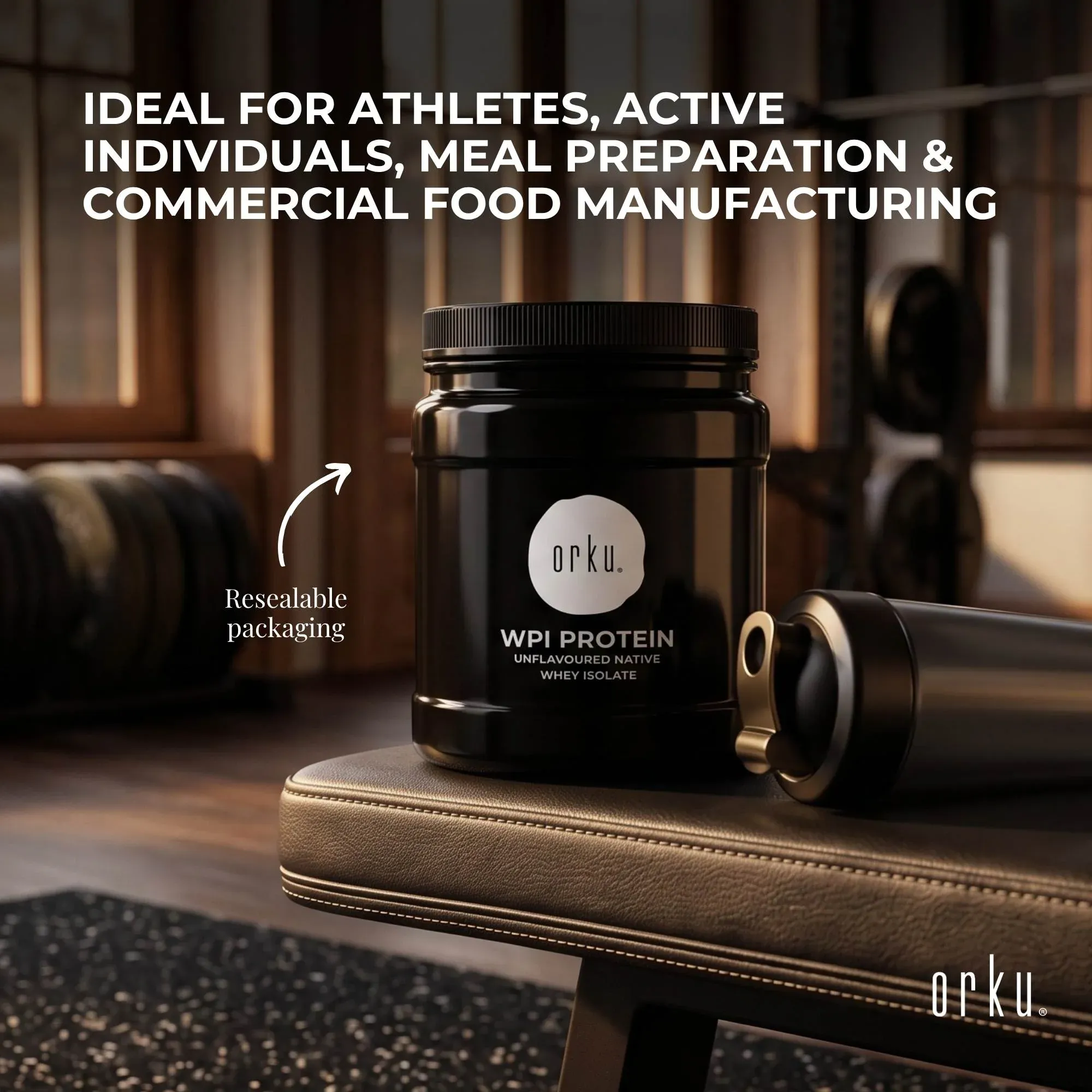 Orku 400g Whey Protein Isolate Powder WPI 90% Unflavoured Native Jar โ image 4
