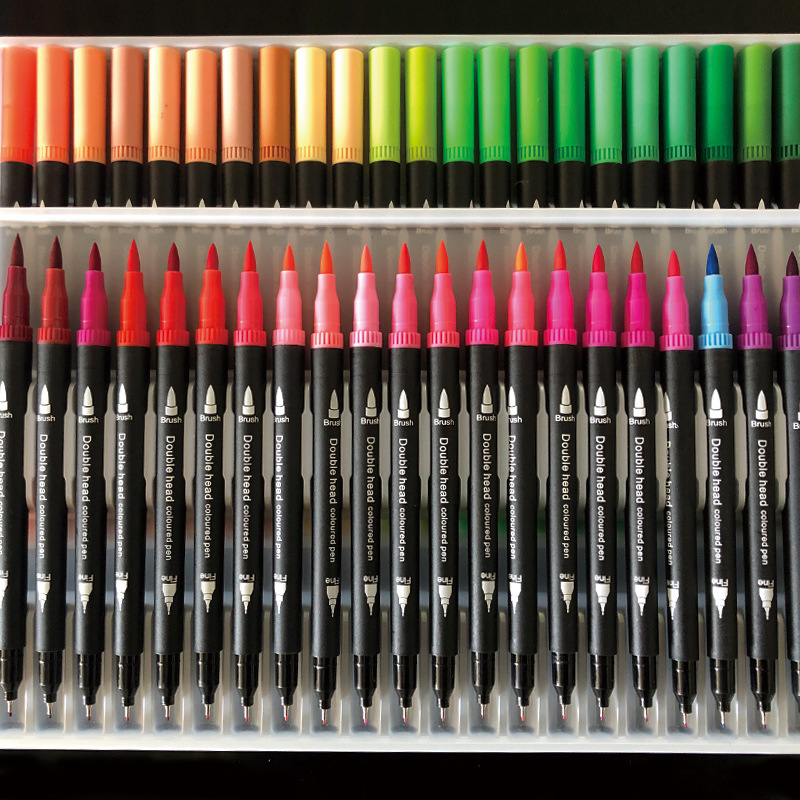 120-Color Dual-Head Brush and Fine Tip Marker Set - Vibrant Colors for Art and Craft Projects โ image 2