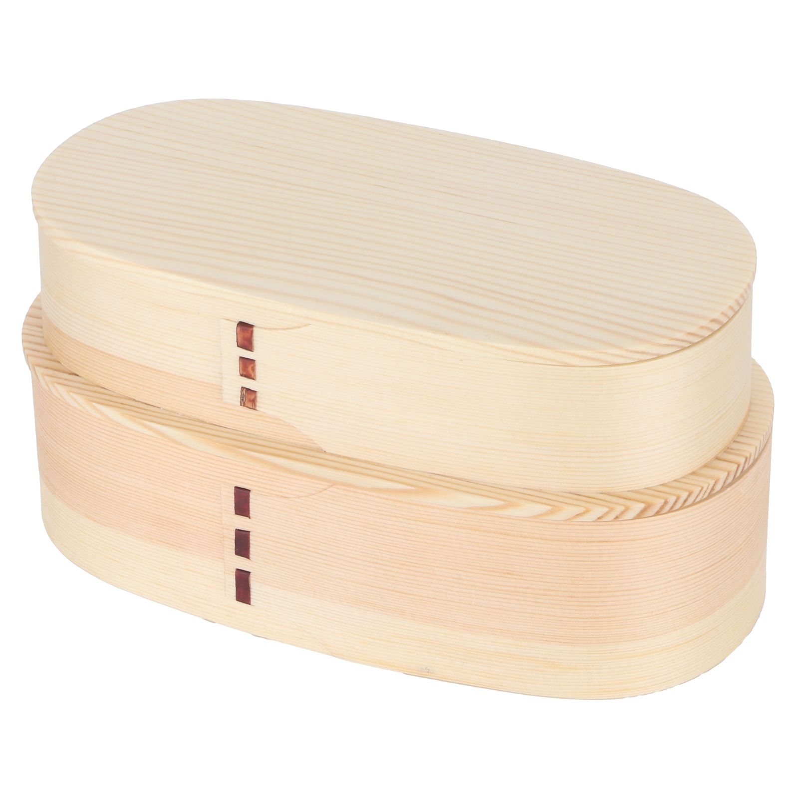 Lunch Box Set Japanese Style Wooden Food Storage Container for Students Workers 19x10x9.5cmWood Color — image 2