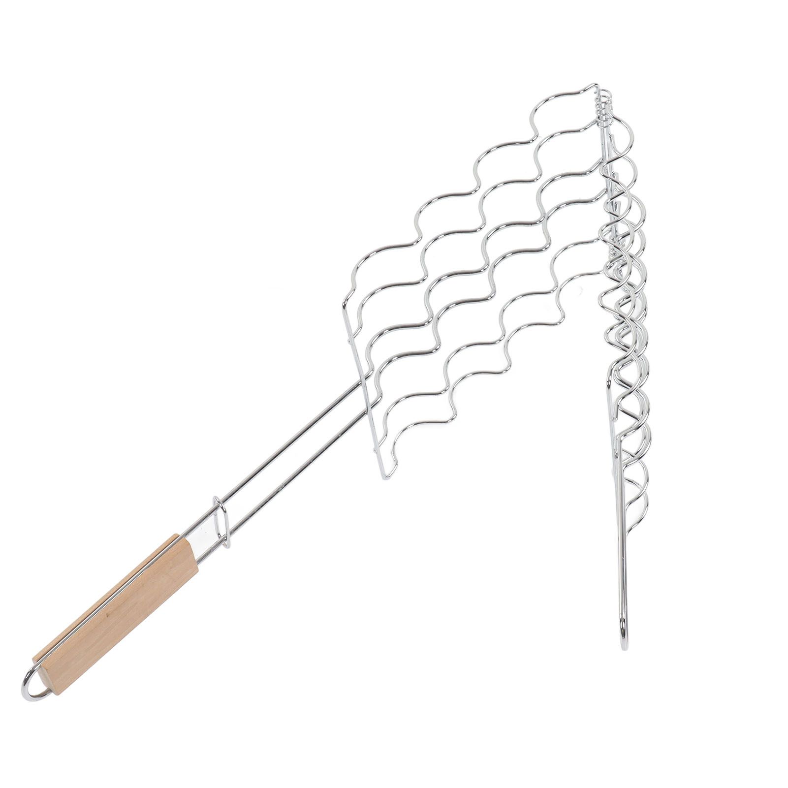 Corn Grilling Basket Stainless Steel Beech Wood Handle Even Heat Distribution 4 Corns Capacity Grilling Holder for Camping โ image 5