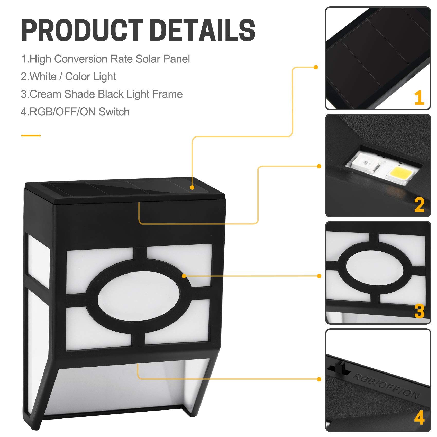 Decorative Solar Fence Lights Waterproof — image 3