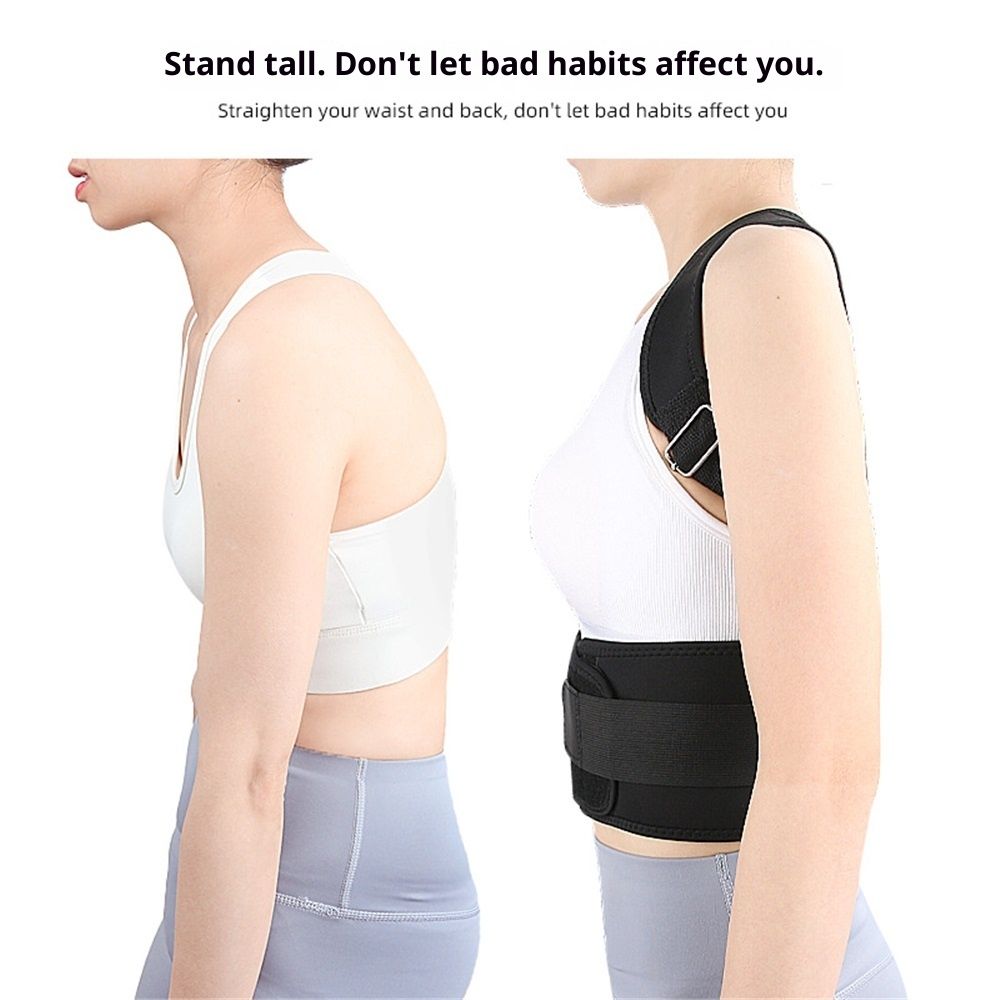 Magnetic therapy posture support back bracket adjustable posture corrector bracket shoulder back support strap - relieves neck, back, and spine pain (L) โ image 4