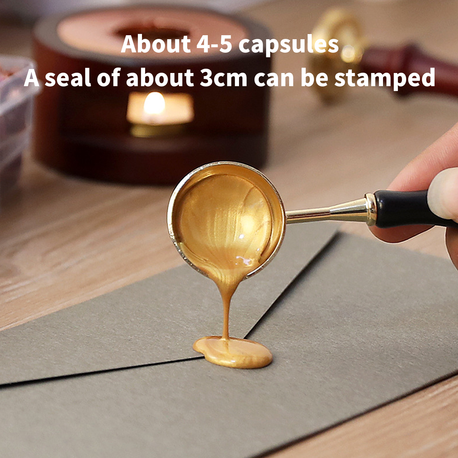Vintage DIY Octagonal Sealing Wax Tablet Seal Stamp Wax Beads Wedding Invitation macaroncolor โ image 2