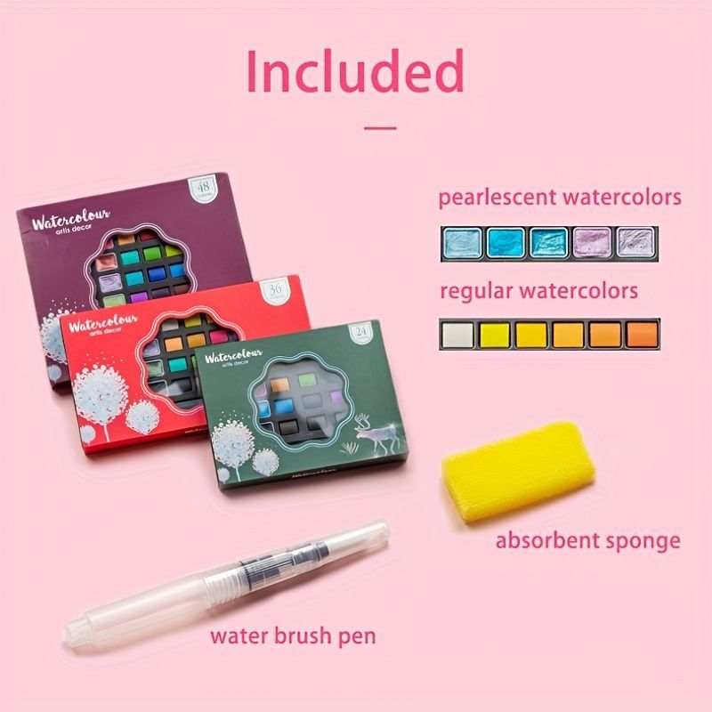 88 Color Watercolor Solid Watercolor Paint Portable Watercolor Set Watercolor - Multi-color - Size 48 colors โ image 2