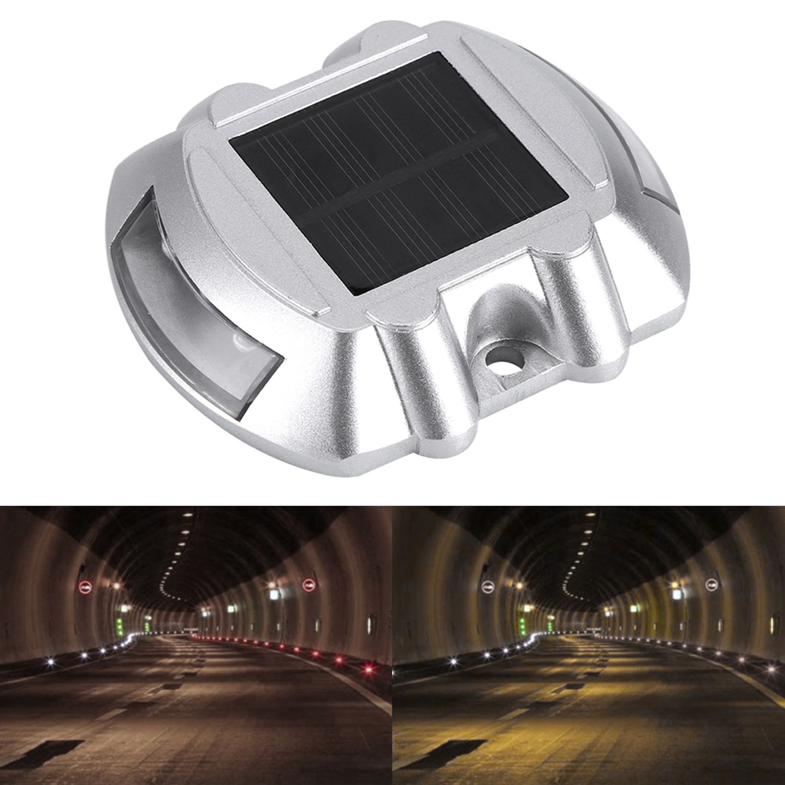 Casting Aluminum Solar Power 6 LED Outdoor Waterproof Driveway Pathway Light Road Lamp (White) — image 5